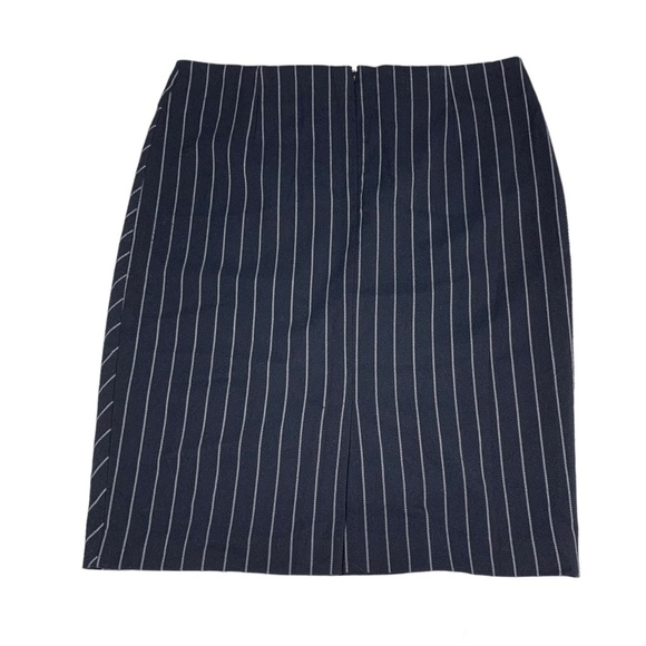 Cleo Navy Blue White Pinstripes Pencil Skirt Size 10 - Picture 3 of 11
